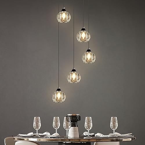 Weesalife Crystal Chandeliers for Dining Room Lights Fixture Over Table,