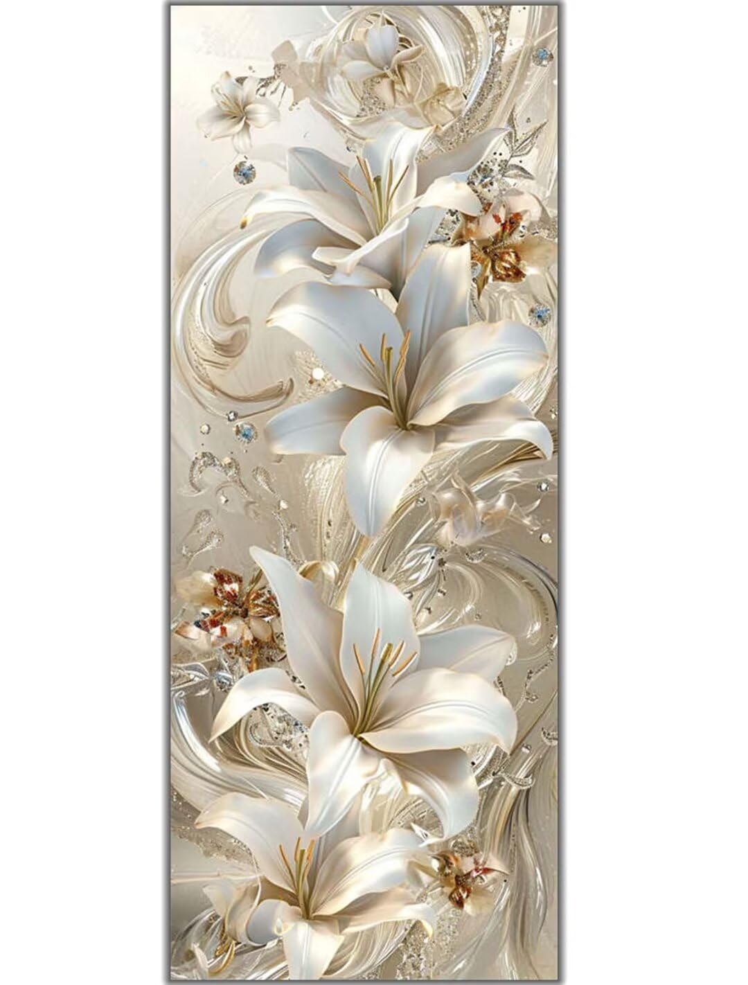 Diamond Painting Blume Lilie, Groß XXL 150 X 50cm, DIY Diamant Bilder, 5D Erwachsene, Daiments Crafts, Haus Wand Dekoration -685FC