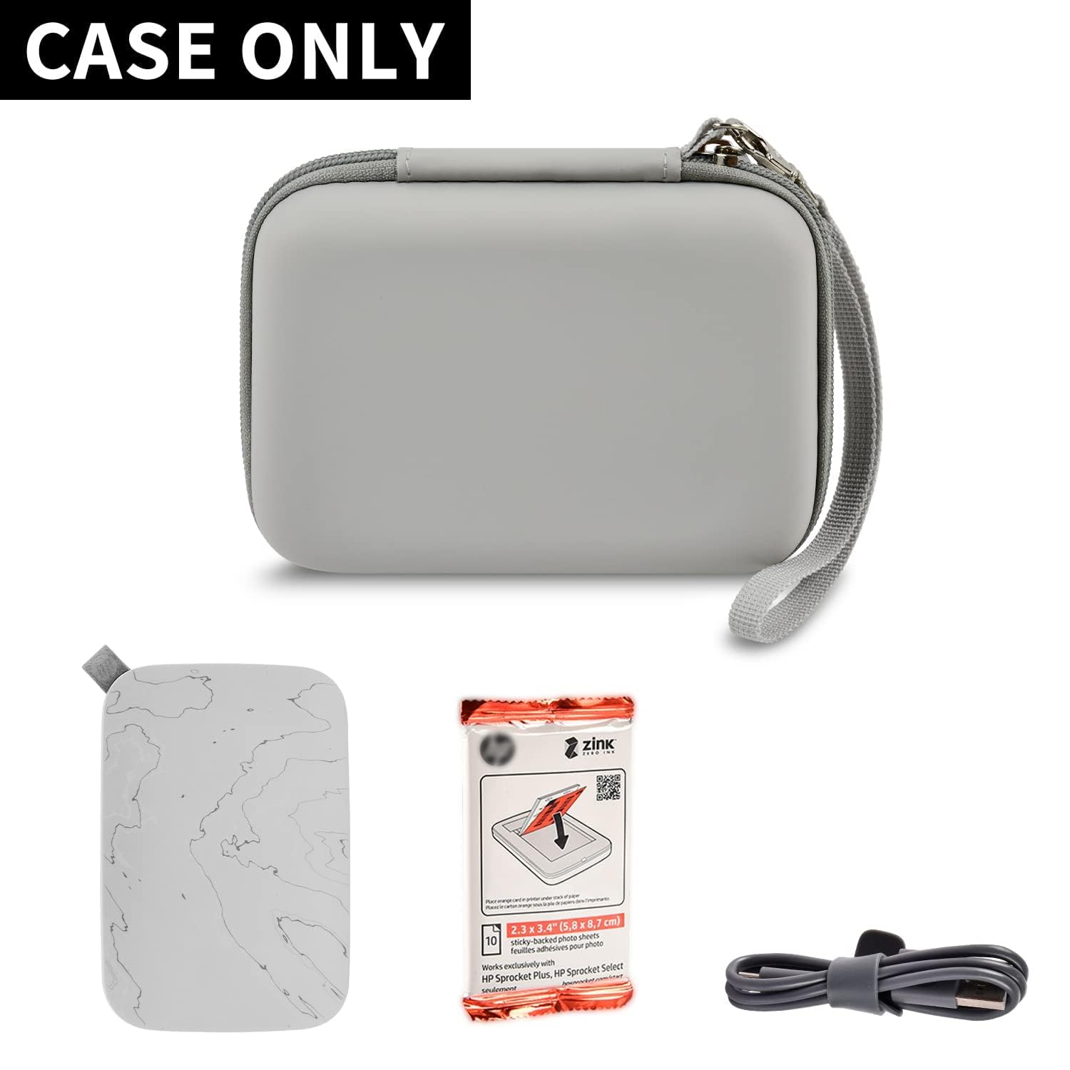 OHEDMEH POPOH-81 | Grauer Organizer, Platz für Fotopapier, USB-Kabel und kleines Zubehör, Schulprojekte, Partys und Ausflüge – nur Box