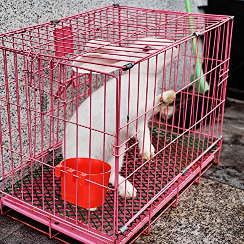 30 Pcs Cage Cups Birds Feeders Bird Water Dispenser Hanging Quail Waterer Plastic Chicken Feeding Watering Dish for Small Coop Parrot Parakeet PET Poultry Pigeon Gamefowl Food Seed Bowl Supplies, Red - Thumbnail 7