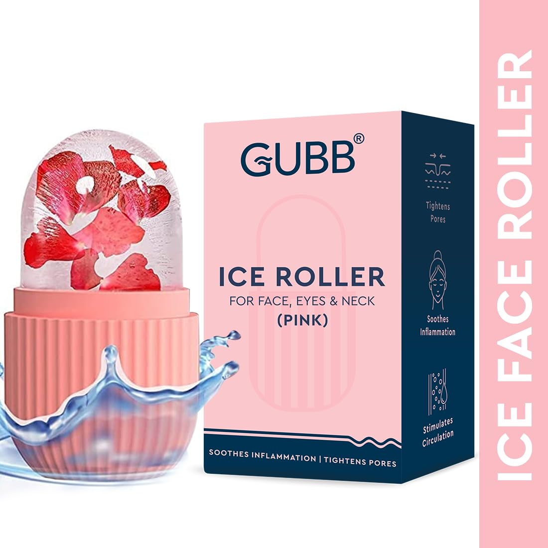 GUBB Ice Roller for Face,Eyes & Neck | Face Ice Roller, Ice Roller for Face Massager, Reusable Silicone Facial Ice Roller For Glowing & Tighten Skin (Pink) - Image 9 thumbnail