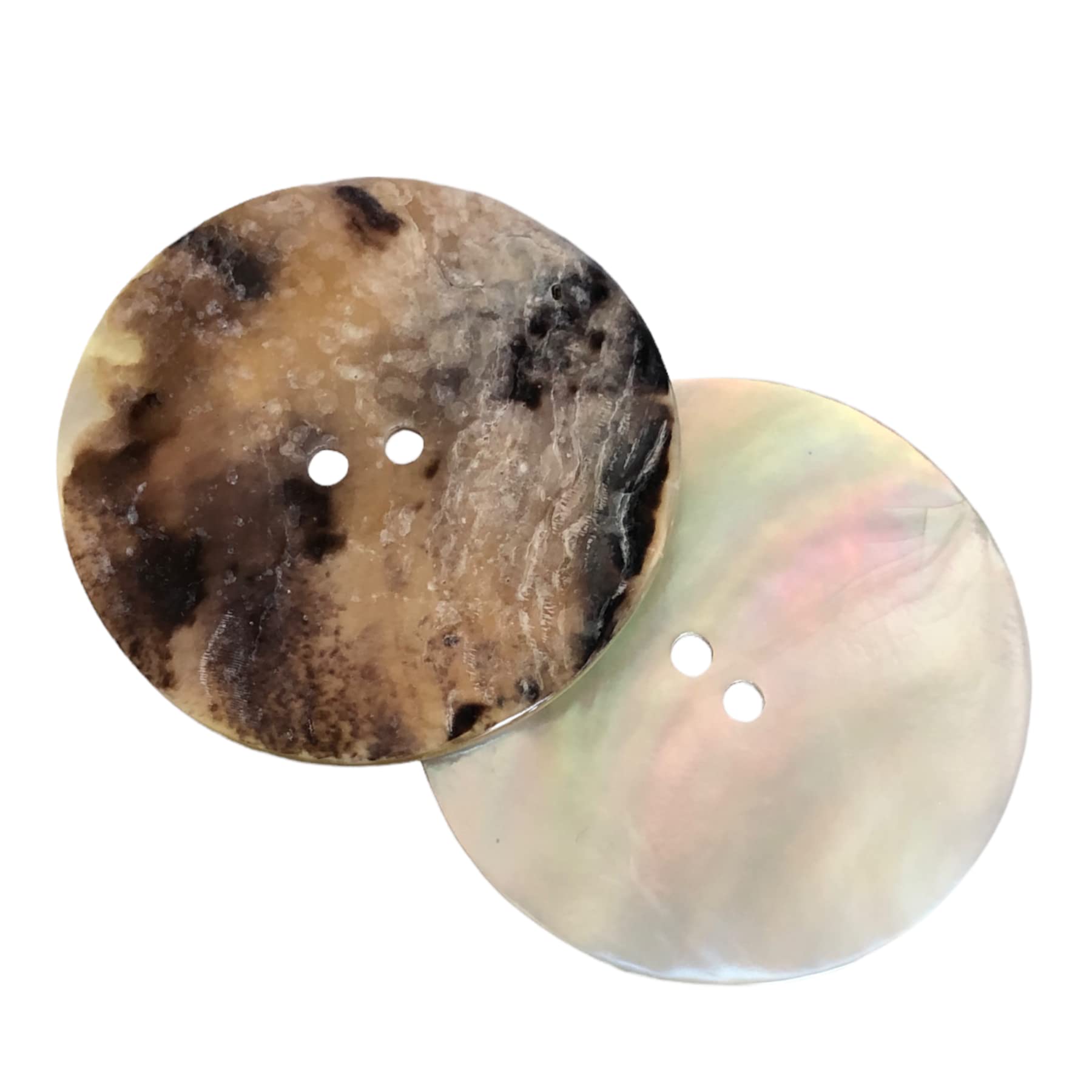 Natural Shell Big Sewing Button Sewing Craft Buttons 34mm 2Pcs