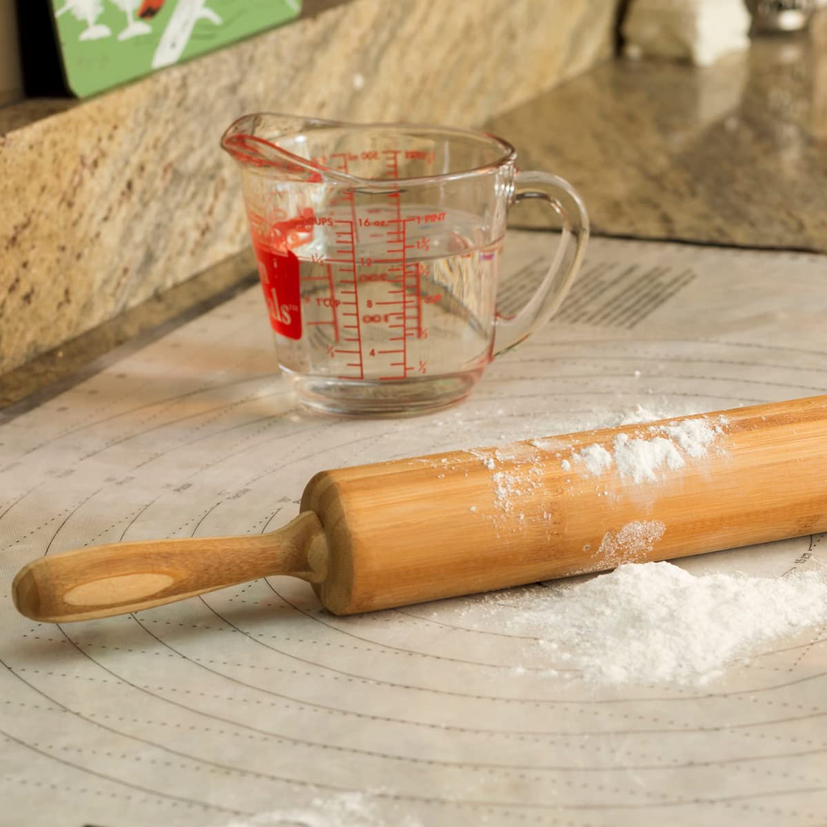HWC-B71 Rouleau à Pâtisserie En Bambou (44x5cm) - Naturel, Anti-rayures, Facile D'Entretien - Certifié ISO9001