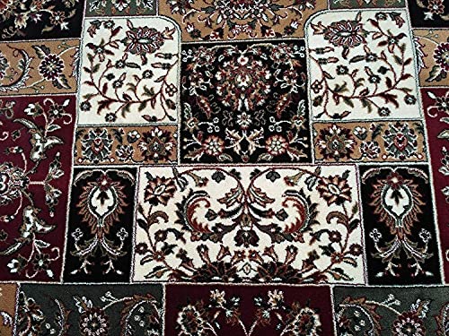 Image of Kashmiri Traditional Woollen Carpet with Advanced 1 Inch Thickness & Classical Look 180x275cm (6x9 Feet) Color Maroon