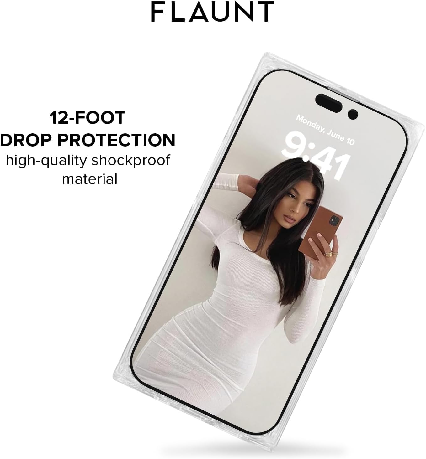 Flaunt Official Square Protective Case - Compatible with iPhone 17 Pro Max - Compatible with MagSafe & Wireless Charging - Drop-Tested & Shockproof - (Blonde Tortoise Shell) - Image 4