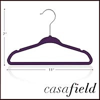 Vista 5 de Casafield 100 perchas de terciopelo para bebé, tamaño de 11 pulgadas, para ropa de bebés y niños pequeños, color morado