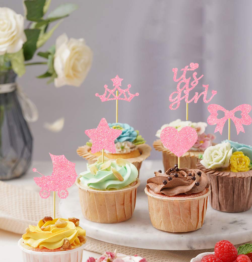 Buy 48 Pieces A Girl Cupcake Toppers Baby Shower Cake Cupcake Toppers