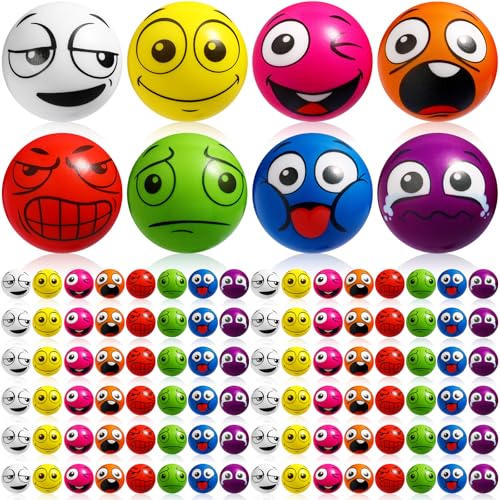 Libima 100 Pcs Face Stress Balls 2 Inch Funny Colorful Emotion Foam Balls for Class Prizes, Office Stress Relief, Party Favors & Kids Gifts (8 Expressions) - Image 8