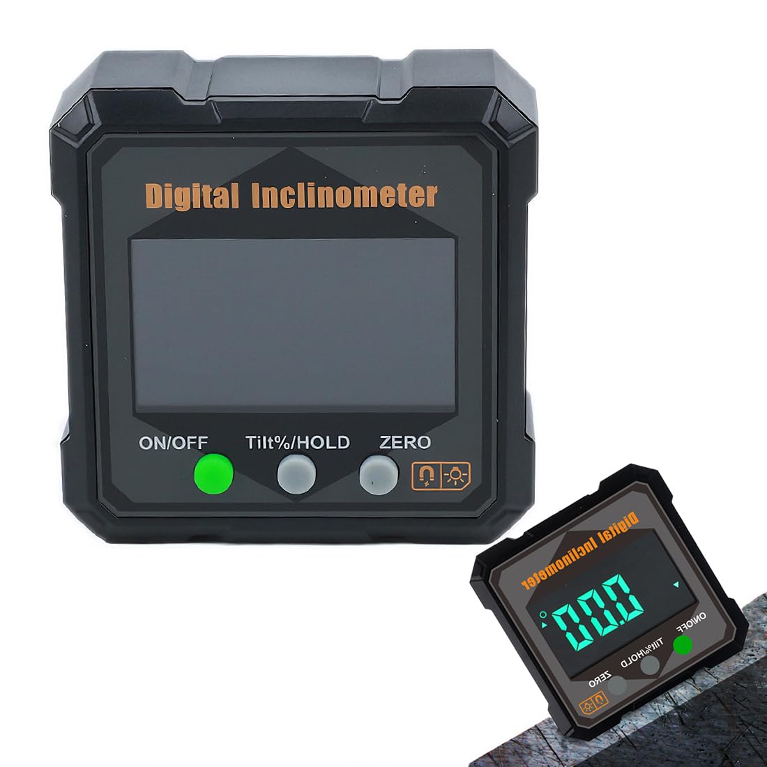 Goniometro Digitale Magnetico, Livella Digitale a Cubo con Magneti su 4 Lati, Inclinometro Ricaricabile USB con Display LED Retroilluminato, Misuratore di Angoli per Sega da Tavolo e Fai da Te