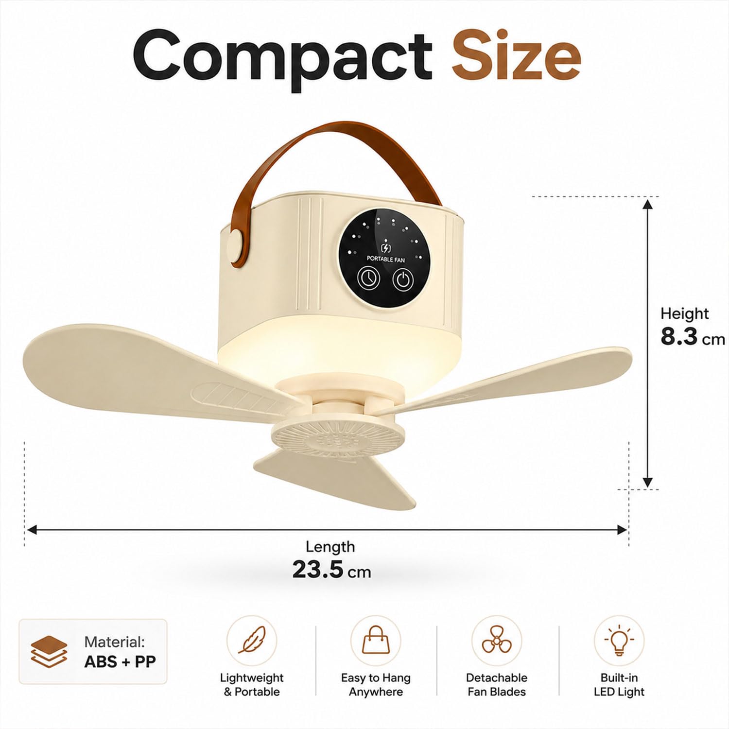 Shengruili Deckenventilator mit Beleuchtung Camping,Deckenventilator mit Licht und Fernbedienung,USB Deckenventilator mit Licht,Mobiler Ventilator Akku für Outdoor Außenbereich, Pavillon Terrasse
