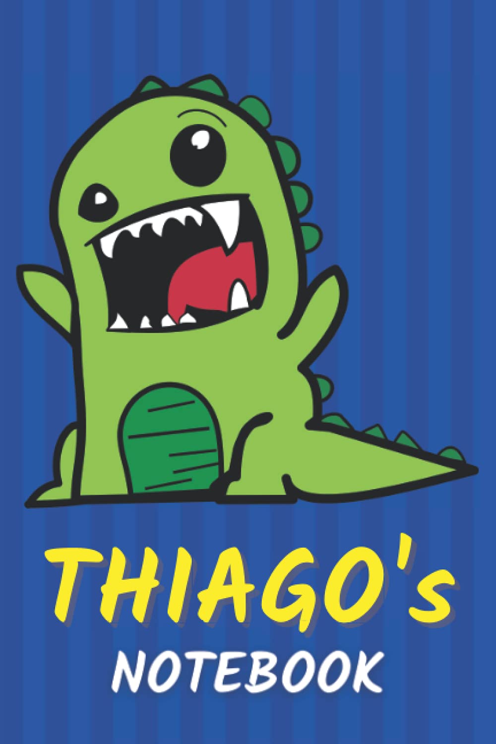 Thiago's Notebook: T-Rex Dinosaur Personalized Journal For Thiago