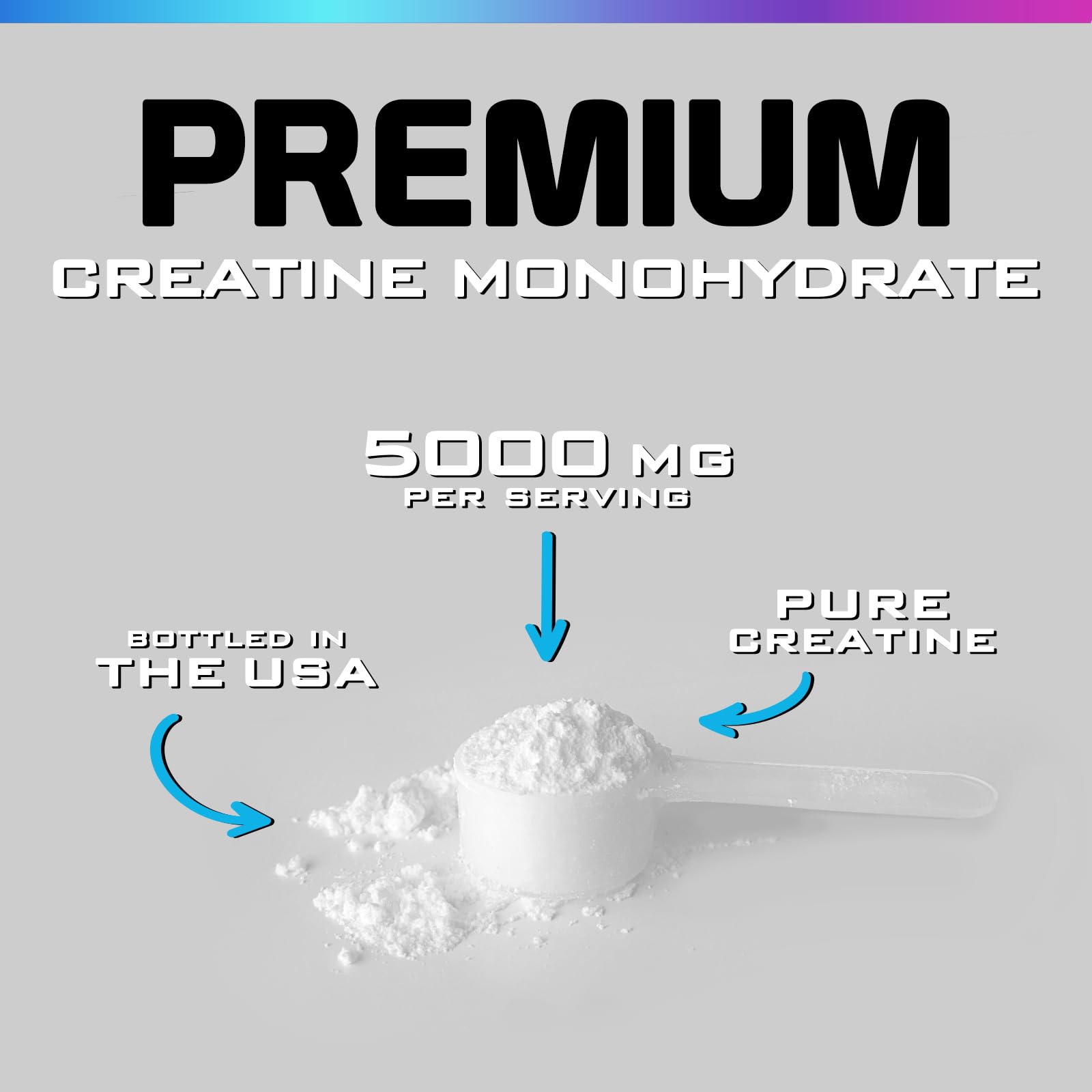 Creatine Monohydrate Powder 5000mg - Pure Micronized Creatine Mono 5G Nutritional Supplement - Pre Workout for Energy & Muscle Support for Men and Women, Unflavored, Bottled in USA - 60 Servings — Amazon image 3