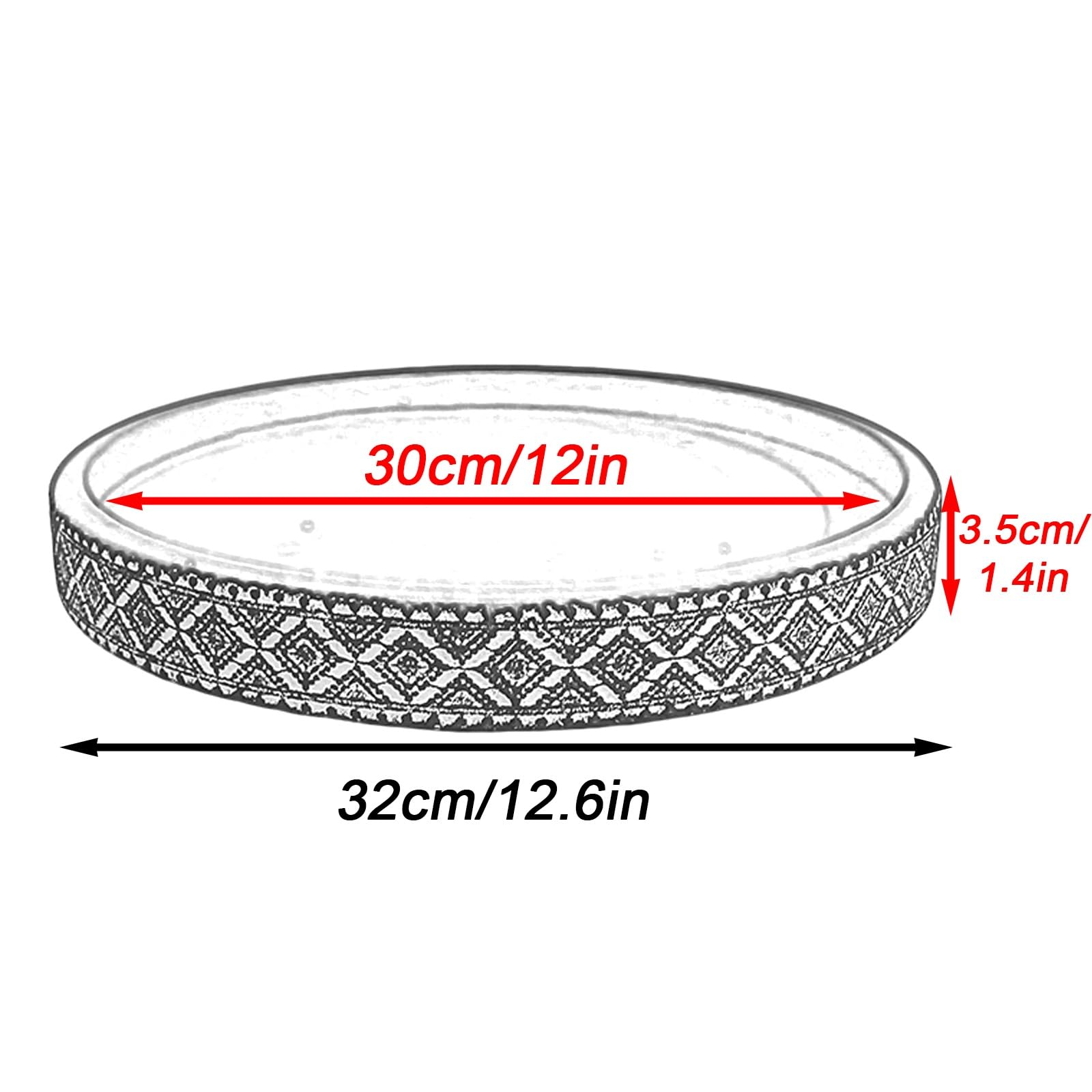 Okrągła Plastikowa Podstawka Pod Rośliny do Wewnątrz i na Zewnątrz, Tacka na Wodę do Doniczek, Misek Kąpielowych dla Ptaków(Red,32cm/12.6in)