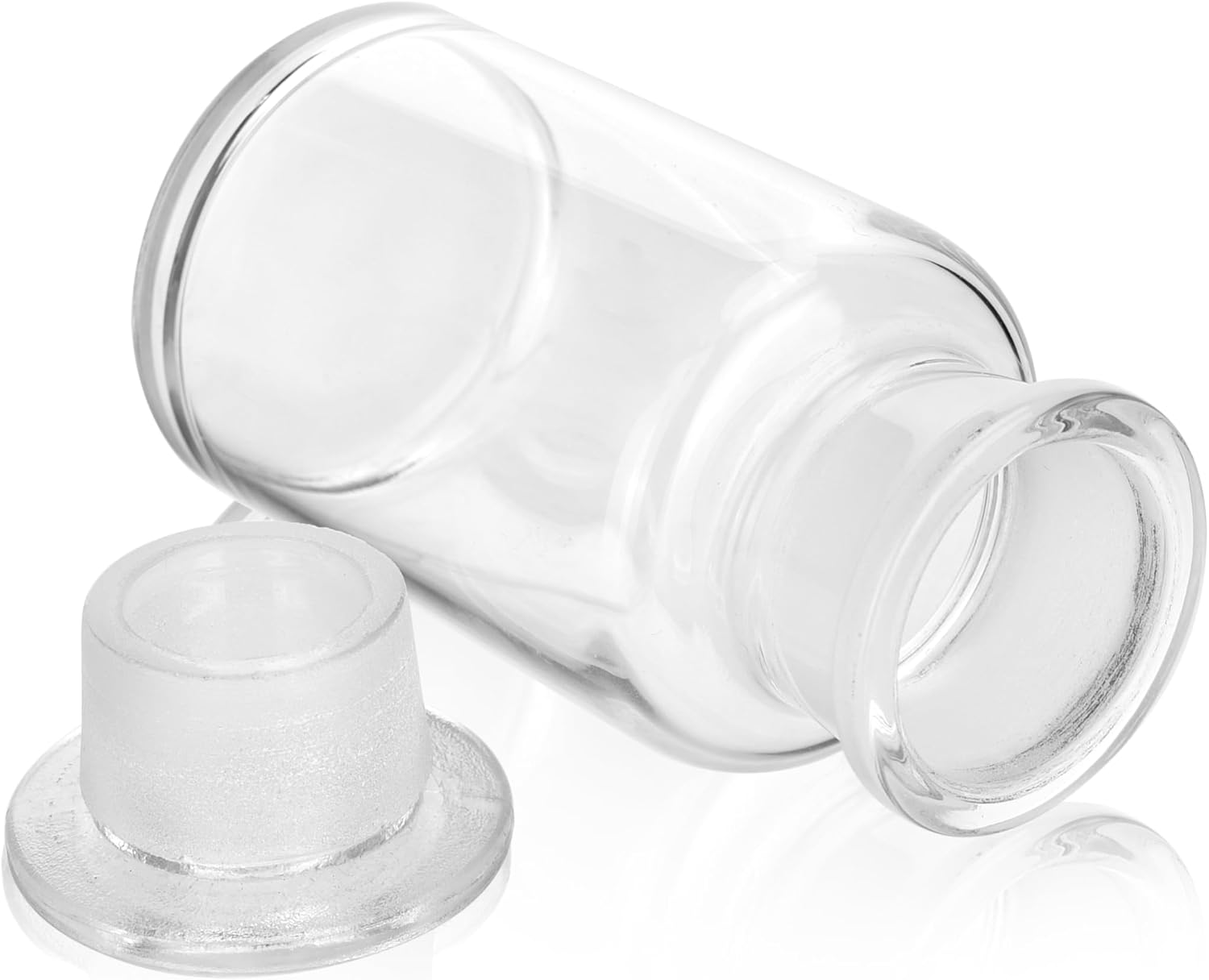 6 Pieces Lab Glass Reagent Bottle, Wide Mouth Glass Storage Bottle with Ground Stopper, Borosilicate Glass, 250ml Capacity, Clear