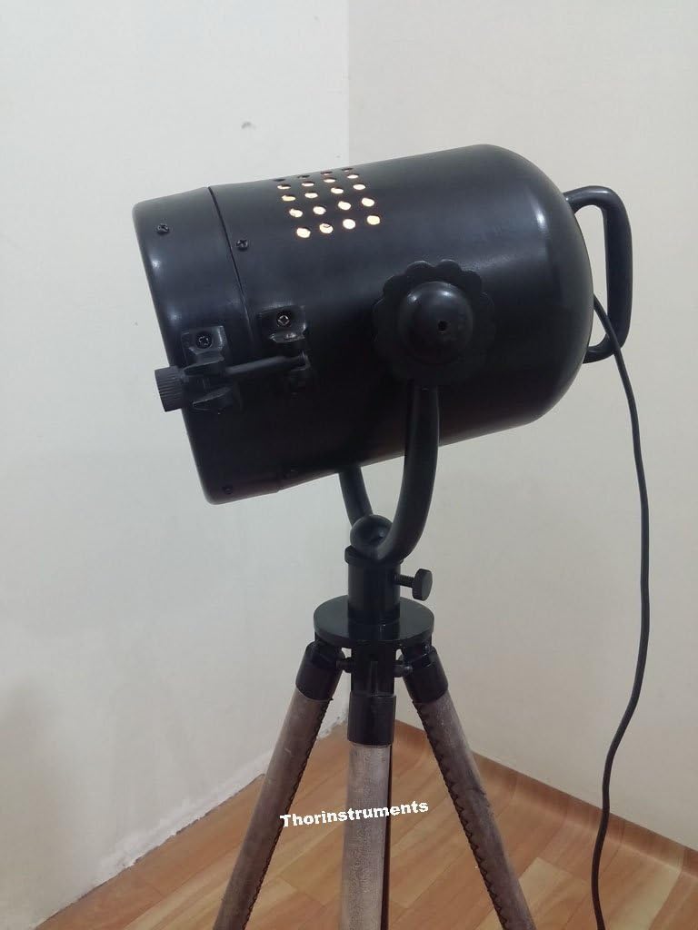 THOR INSTRUMENTS Nautical Classical Photography Spotlight Table LAMP Collectible SEARCHLIGHT Tripod Rustic Vintage Home Decor Gifts image 3
