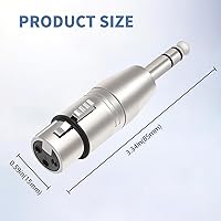 Vista 2 de Adaptador XLR hembra a TRS de 1/4 pulgadas, paquete de 2, conector equilibrado macho a XLR hembra para micrófono, interfaz de audio, mezclador