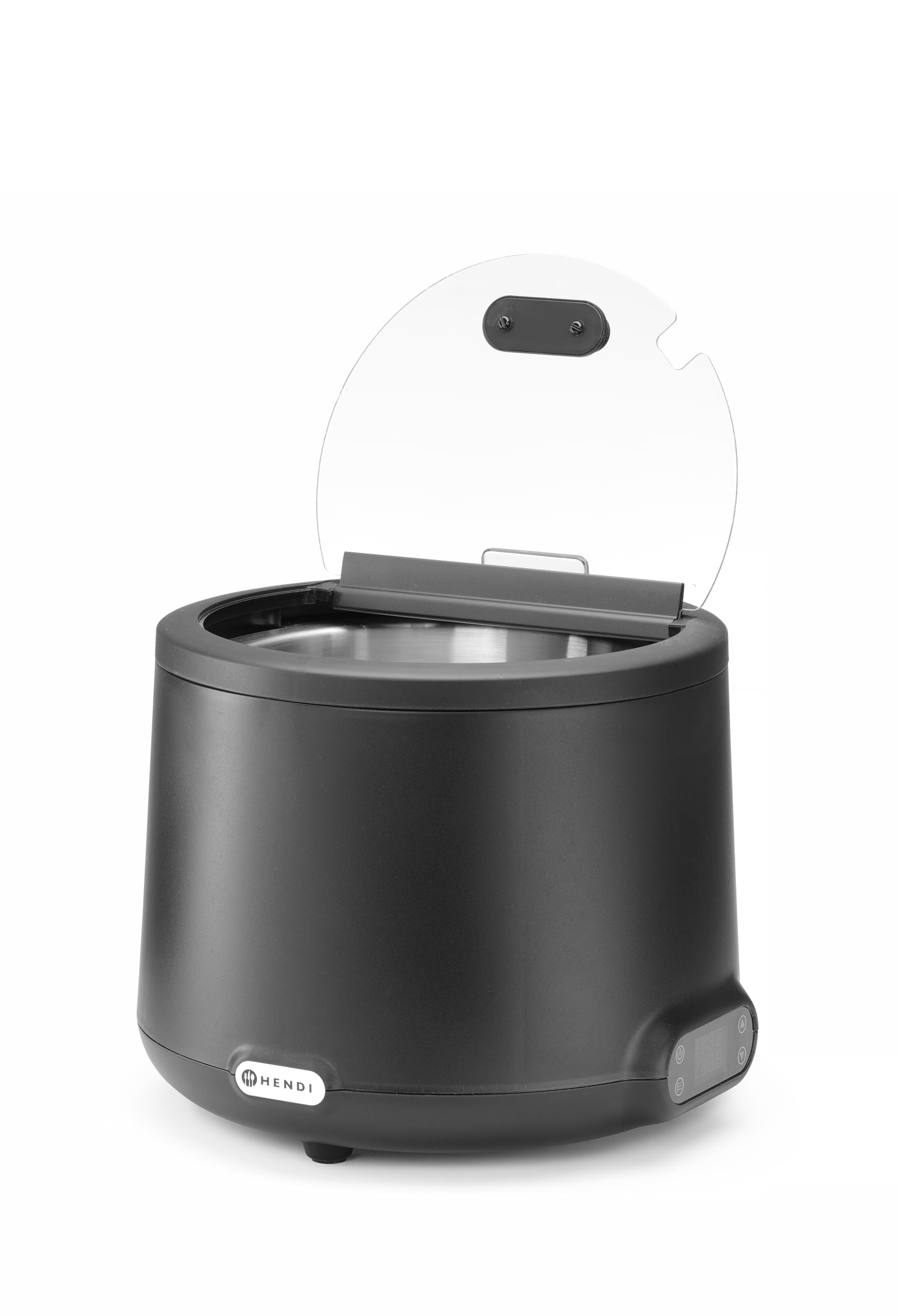 HENDI Bollitore per zuppa elettrico UNIQ per buffet, 8L, 35-85°C, 220-240V, 500W, ⌀365x(H)325mm, alluminio, acciaio inox, PP, vetro temperato, nero