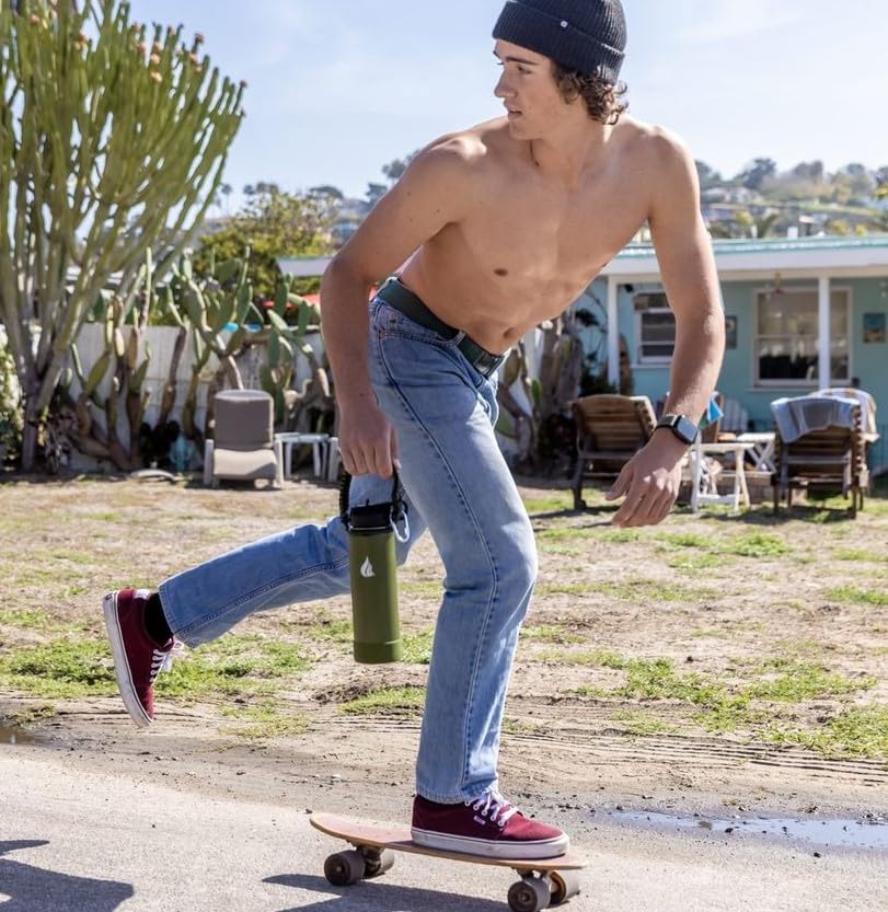 Miniatura 3 de HYDRO CELL Mango de paracaídas para botellas de agua de boca ancha, correa de transporte con anillo de fijación y accesorio de mosquetón. Compatible