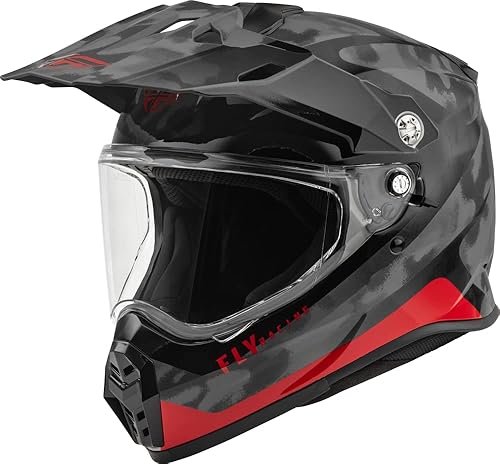 Fly Racing Casco Trekker (camuflaje negrorojo, grande)