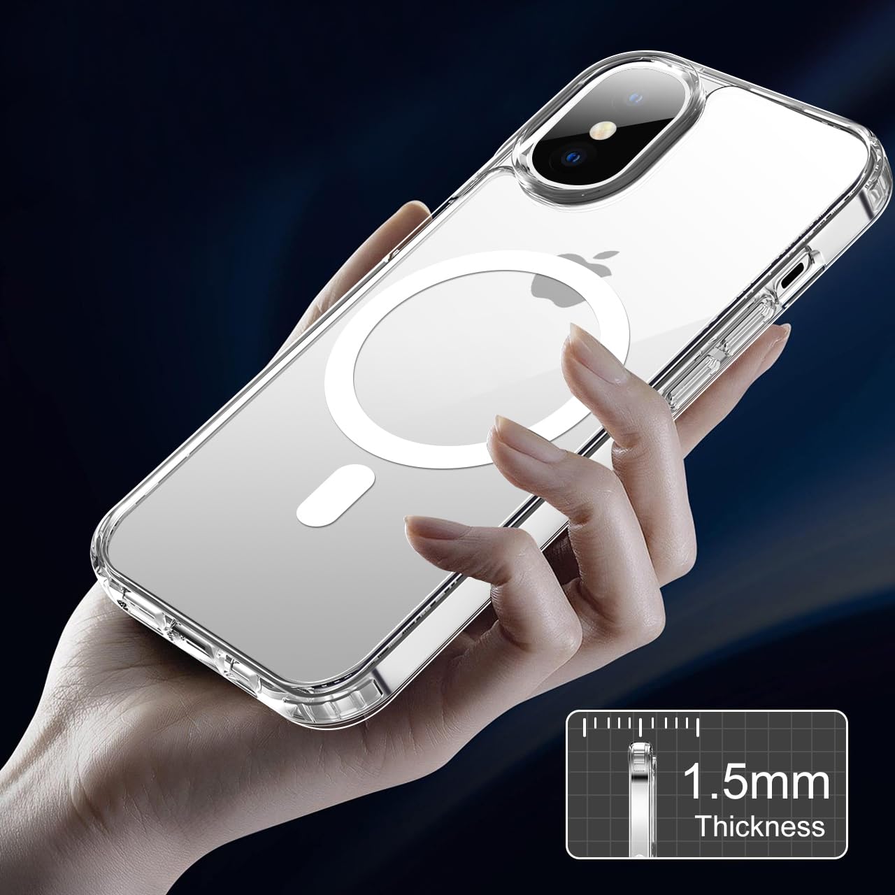 tigratigro Cover Magnetica per iPhone X/iPhone Xs, Compatibile con MagSafe Ricarica Wireless, Anti Ingiallimento, Antiurto di Grado Militare, Custodia magnetica, Retro Antigraffio Trasparente