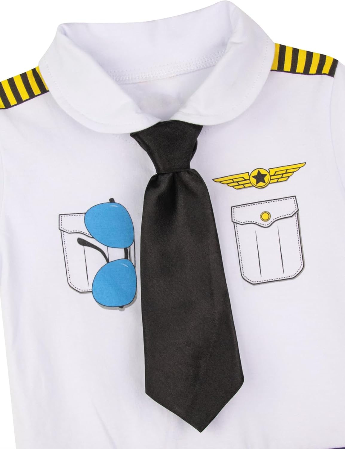 COSLAND Baby Boys' 3pc Pilot Costume, Cotton, Infant Short Sleeve Romper, 0-24 Months - Image 5