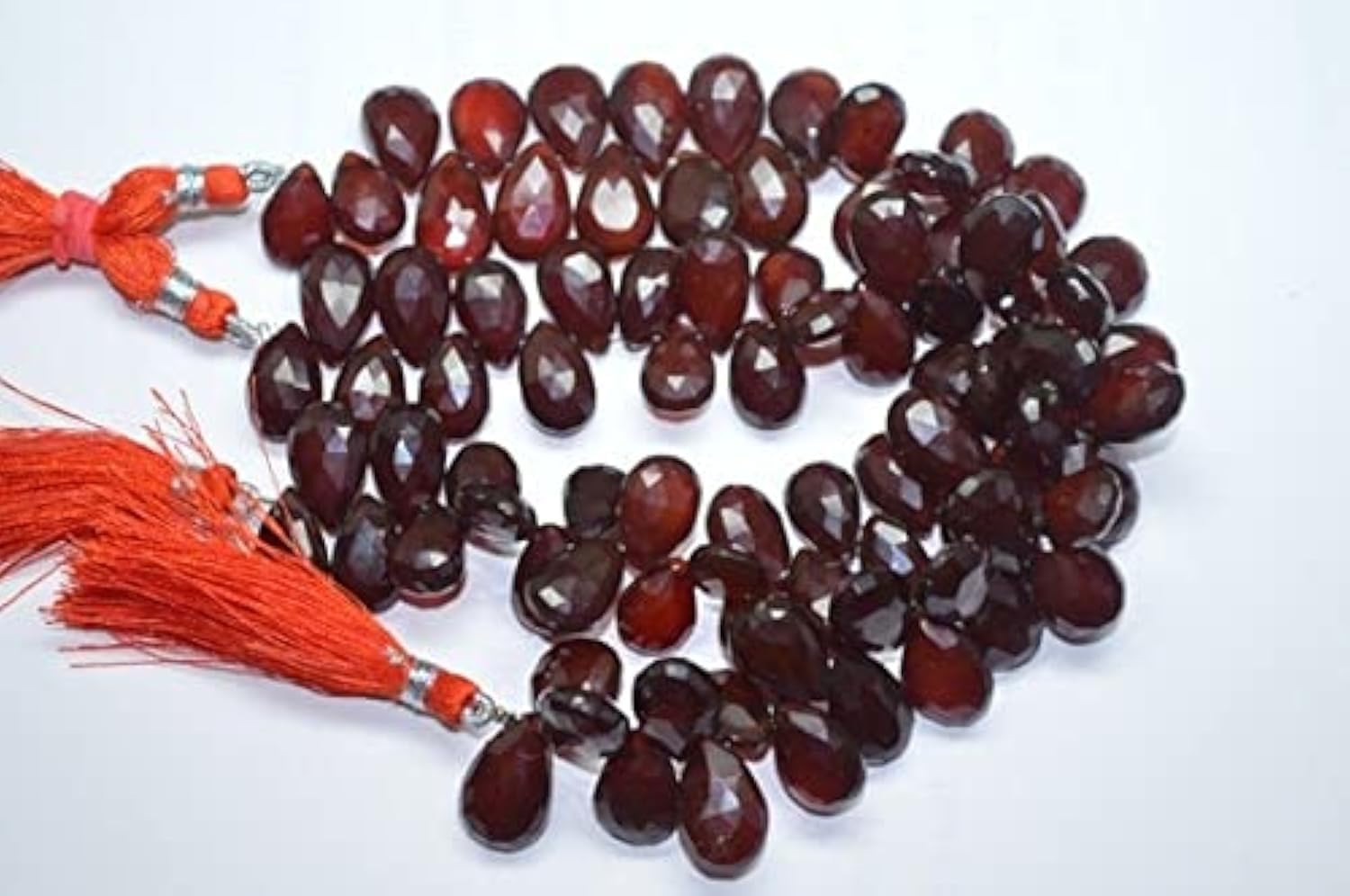 Perles briolette calcédoine cola 13mm poire facettée pour création bijoux fil 8"