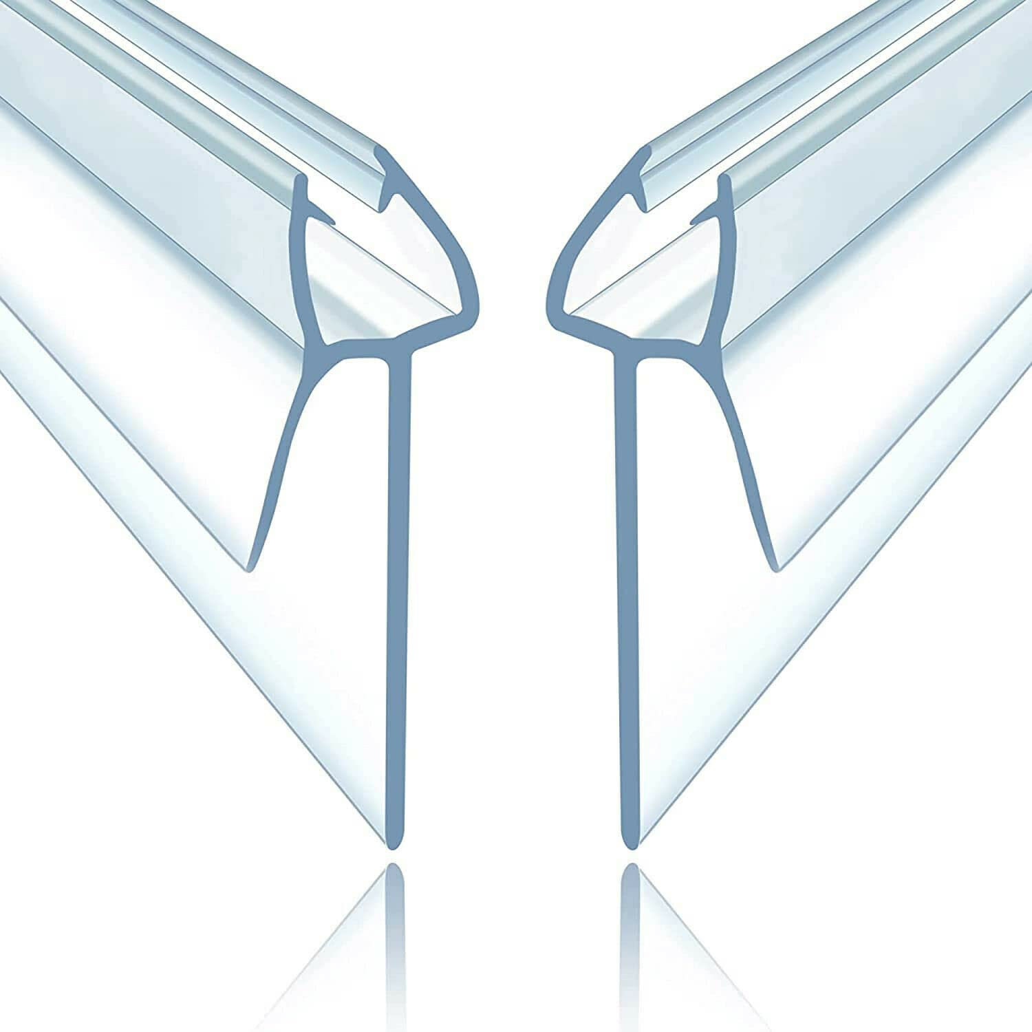 Shower Screen Seal Strip, 4-6mm Glass Thickness Shower Door Seal Strip Replacement with Adjustable Length of 90cm Effectively Stop Water Flow Leaks Wide Sides Create Water Barrier for 10-20mm Gap 2PCs