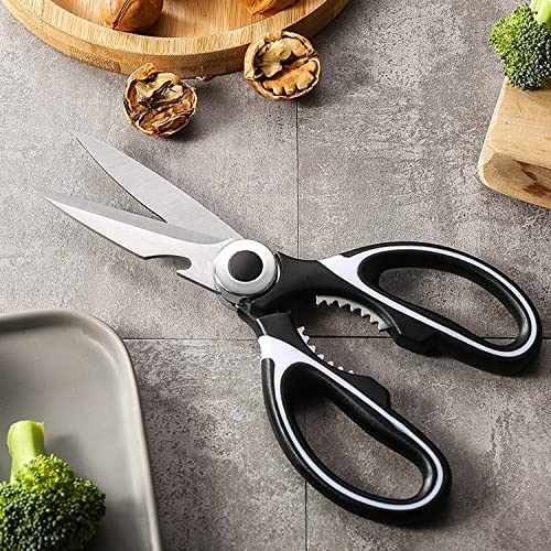 KISUOMAOYI Heavy Duty Kitchen Scissors, Sharp Kitchen Scissors Multipurpose Utility Stainless Steel Scissor, Kitchen Shears for Chicken, PoultryMeat, Vegetables, Herbs, BBQ,Bottle & Jar Opener(2pcs ) - Image 6