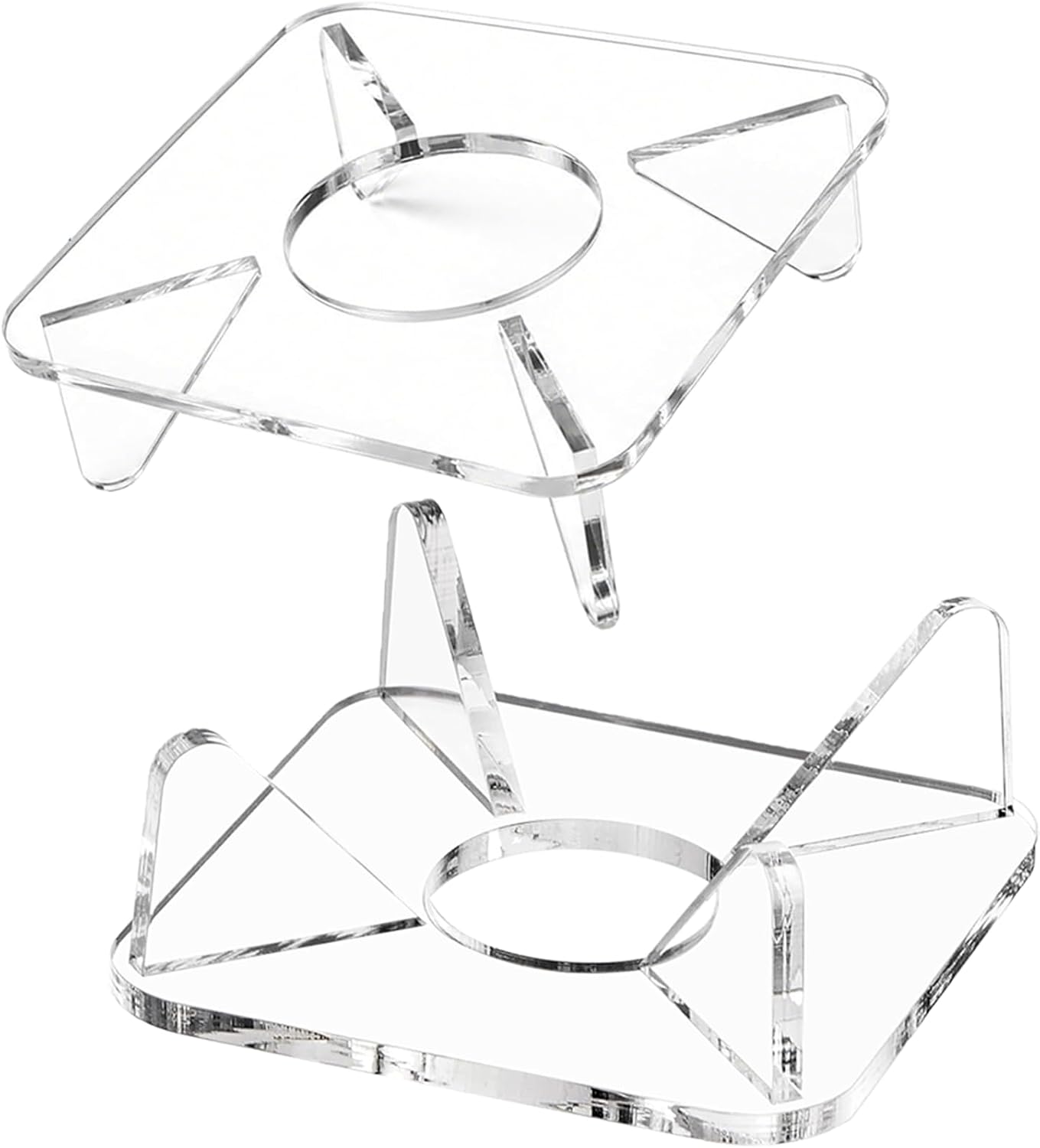 2 Pcs Acrylic Ball Display Stand for Basketball, Soccer, Volleyball, Football, Baseball, Golf Ball, Clear Holder for Signed Memorabilia, Collectibles,Perfect for Desk, Shelf or Trophy Case Decor