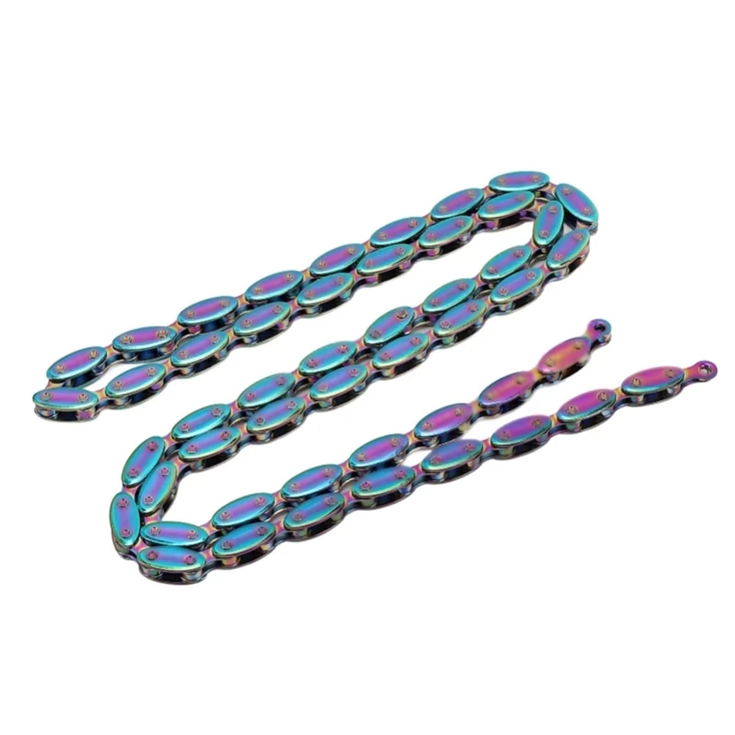 Single Speed Bike Chain - 100 Links Rugby Design Rainbow for Fixed Gear & BMX Bikes