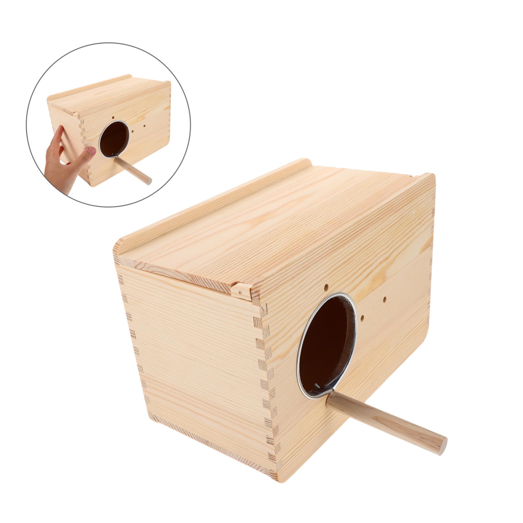 BESPORTBLE Nido in Legno con Posatoio per Pappagalli Isolamento Termico per Cocorite Agapornis e Calopsitte Scatola Allevamento da Appendere in Gabbia