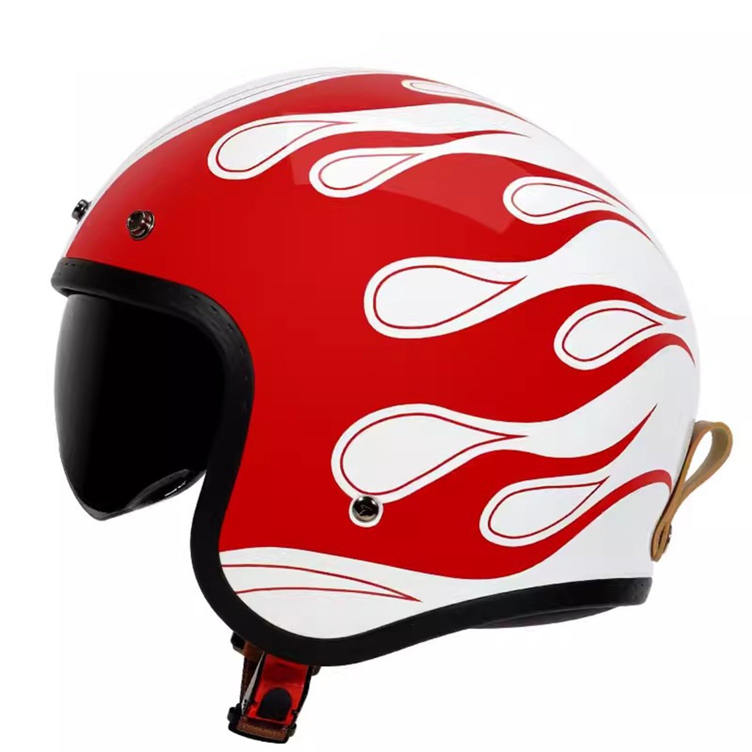 Kask motocyklowy w stylu vintage, kask otwarty dla mężczyzn i kobiet, kask motocyklowy Retro 3/4 z półtwarzą i osłoną przeciwsłoneczną,zatwierdzony przez ECEDOT