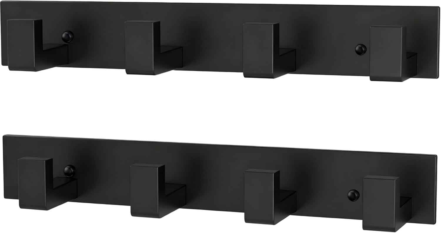Wall Multi-Purpose Hanger for Jackets, Purses Keys & Towels | Space-Saving Wall Organizer for Entryway, Bathroom & Kids Room Easy Install Durable Stee DesignMounted Coat Hooks, 4-Hook Rack 2 Park