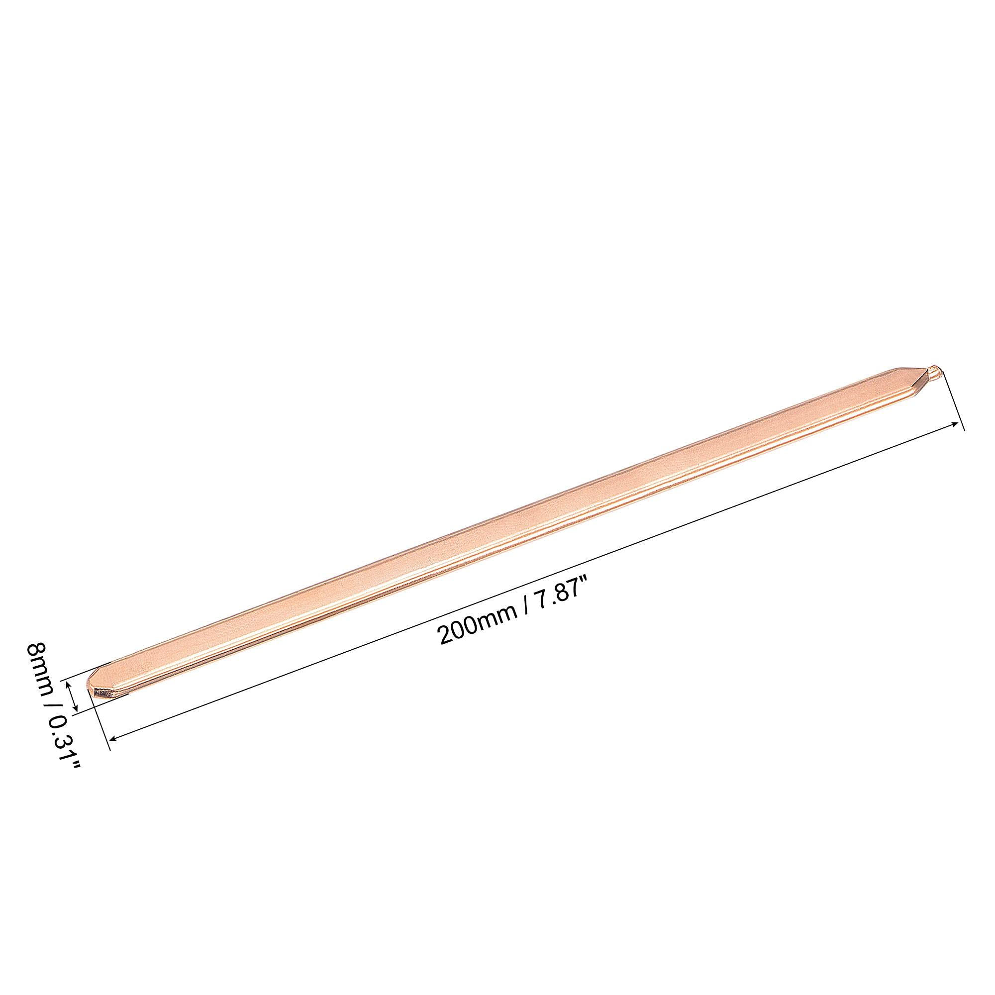 Caloduc Plat En Cuivre 210 Mm - Ruban Chauffant Pour Dissipateur Thermique Processeur, Conductivité Optimale - 2