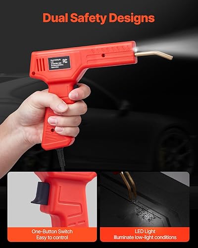 Miniatura 6 de VEVOR Kit de Soldador de Plástico Deluxe, Pistola de Soldadura de Plástico de 100W + Soldador de 60W100W, Herramienta Profesional de Soldadura de