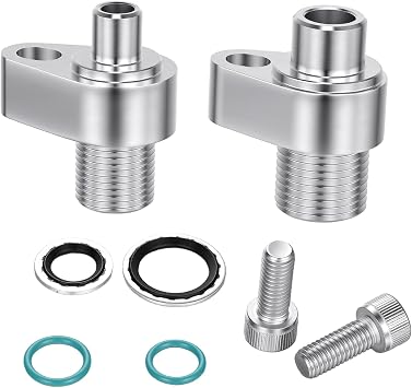 LS AC Compressor Adapter Fittings features standard 8AN discharge and 10AN suction ports 4511105 Replacement for 10S17F 10S20F Compressors