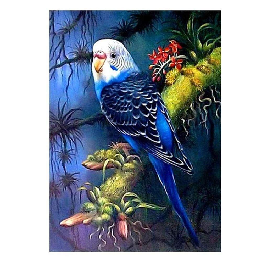 Peinture Diamant Perroquet Blanc Broderie Point de Croix Kit Complet Strass 70x90