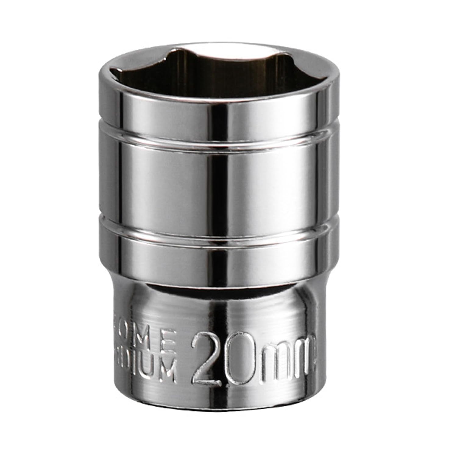 Youzzei 20mm 1/2 Inch Square Drive Socket, 6 Point Metric Socket, Polishing Chrom Vanadium Alloy Steel 20mm Sockets 1/2" Drive for Car Repair Mechanical Maintenance Home Use