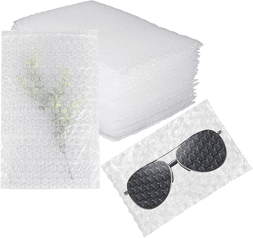 Bolsas de burbujas transparentes de 6 pulgadas x 10 pulgadas, 50 bolsas de amortiguación, bolsas de doble pared gruesa de espuma a prueba de golpes