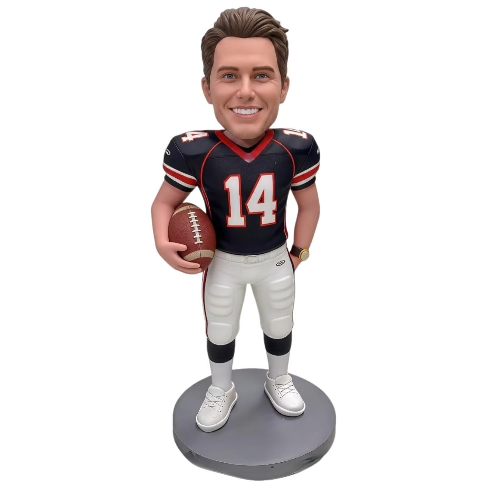 Figura personalizada de jugador de fútbol americano con foto personalizada, estatua de cumpleaños, Navidad, día de San Valentín, regalo de escritorio, oficina, escultura de figura humana hecha