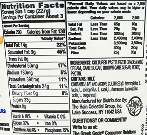 The Greek Gods Greek Yogurt, Honey, 24 oz