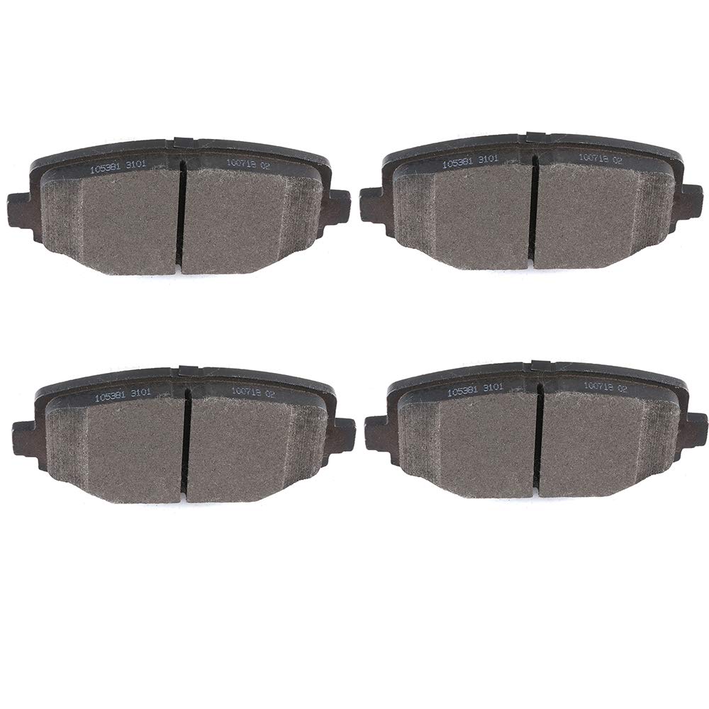 cciyu D1596 Rear Ceramic Brake Pads Kits 4pcs fit For 12-16 For Chrysler Town &amp; Country,12- For Dodge Grand Caravan,12-18 For Dodge Journey,12-15 For Ram C/V,12-14 For Volkswagen For Routan