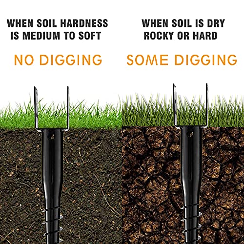 kdgarden Premium No Dig Ground Anchor Black U-Model Screw in Post Stake 27" Long Anchor Fits Full Sized 4"x4" Posts, Great for Mailbox Posts and Fence Posts by Kdgarden - Image 5