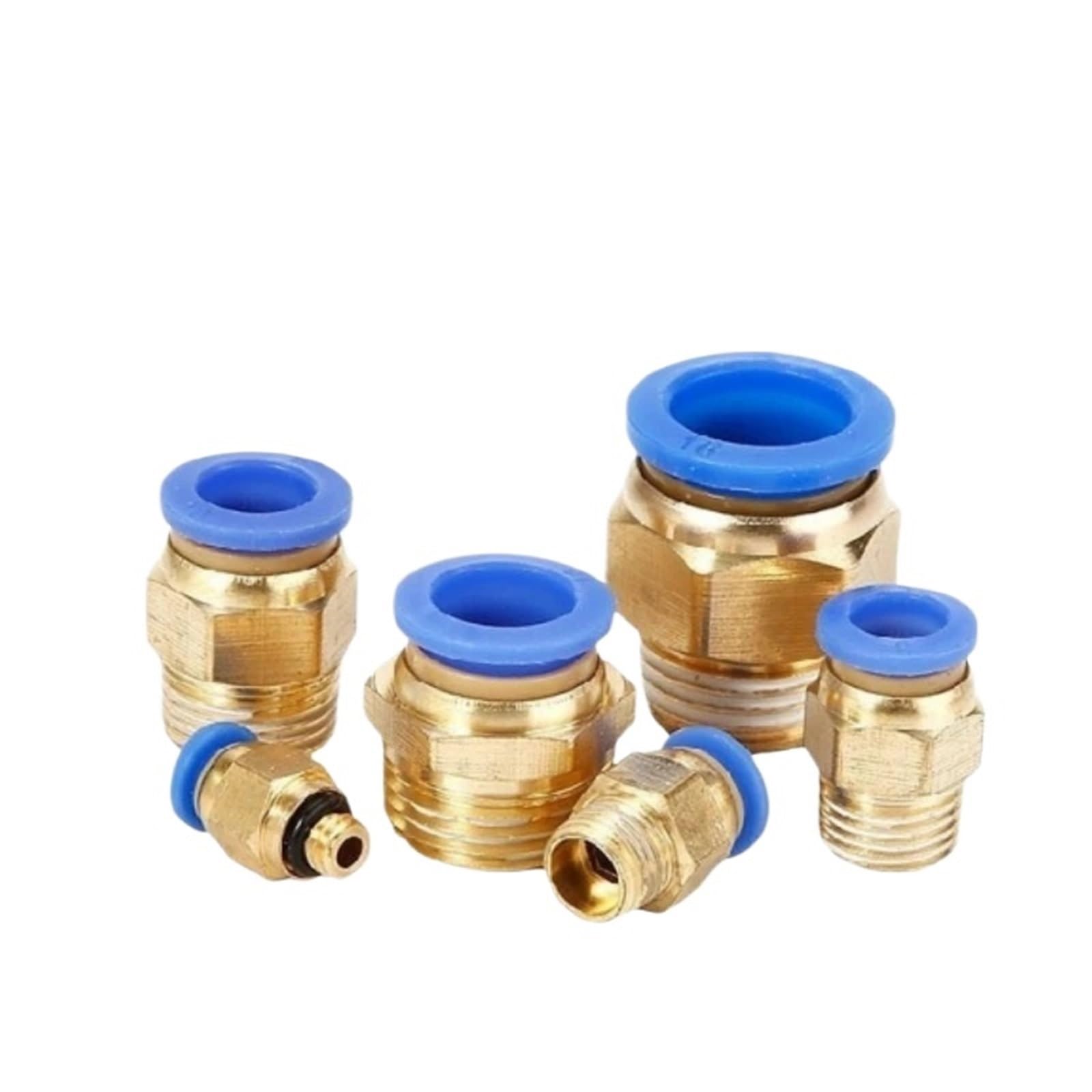Pneumatic Air Connector Fitting 4mm 6mm 8mm 10mm 12mm Thread 1/4" 1/8" 3/8 1/2 M5 Hose Fittings Pipe Quick Connectors 10PCS(Pc4-02)