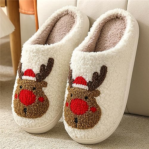Mens Womens Halloween Slippers,Cute Cartoon Plush Fluffy Shoes,Slip-On House Slippers,Warm Fur Lined Slipper,Non-Slip Indoor Outdoor Slipper,Soft Cozy Bedroom Shoes2