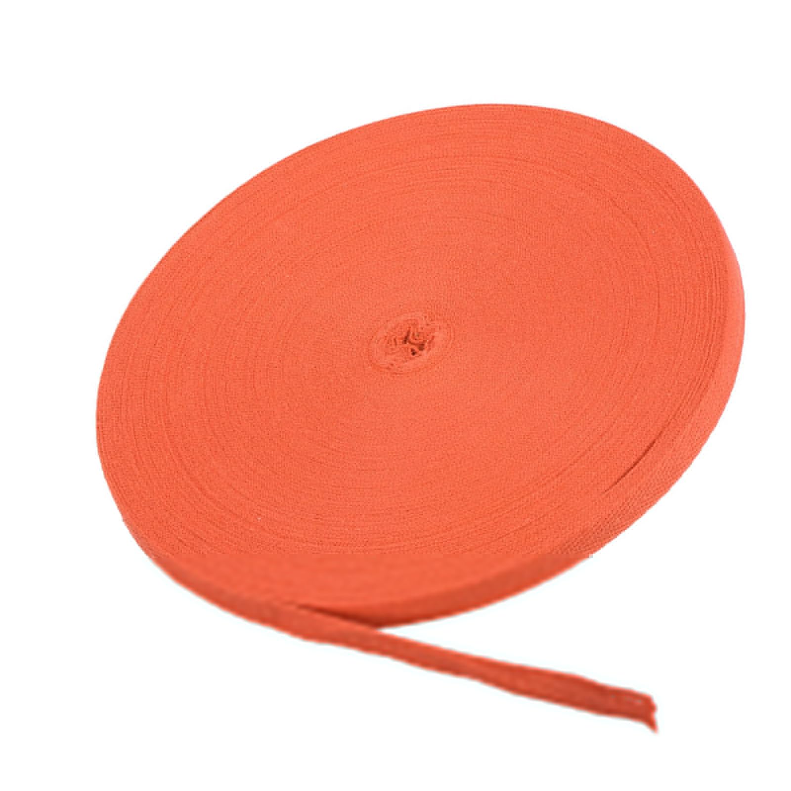 MACHSWON Cotton Twill Tape 3/8 Inch 50 Yards Cotton Ribbon Bias Binding Tape Herringbone Webbing Trim for Sewing Gift Wrapping Craft DIY Dark Orange