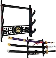 Vista 8 de Katana - Soporte de pared para espada de terciopelo de 1 nivel, patrones de peces dorados, soporte acolchado de espada samurái, soporte de espada