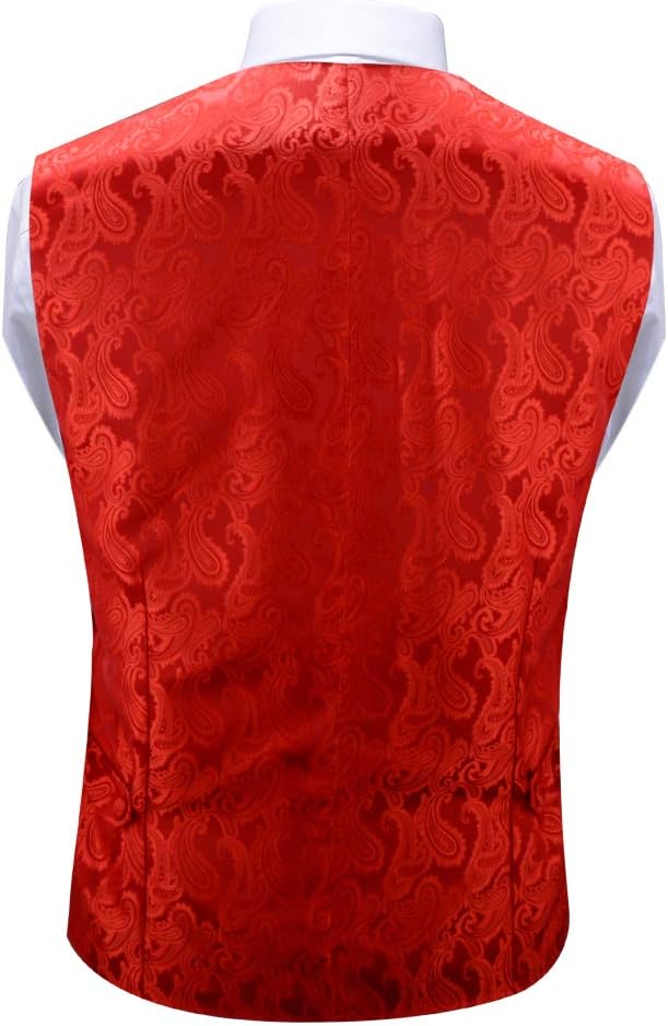 Pattern Suit Vests Waistcoat for Business Party,Red,2XL - Image 3