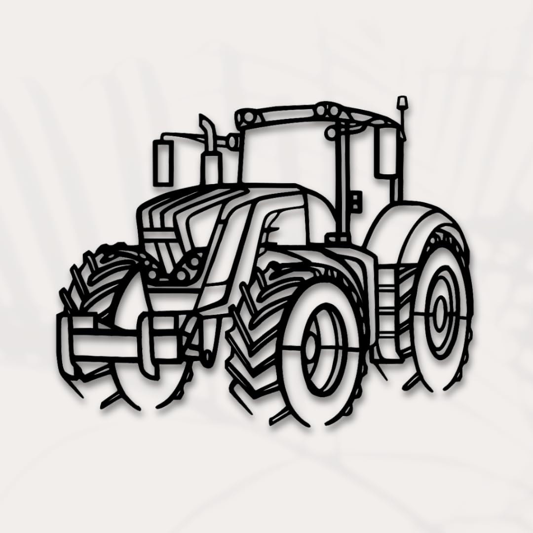 Generisch Traktor Silhouette Vario 724 – Wandbild aus Metall – 96 cm – Rustikale Wanddeko für Landwirte & Bauernhof – Robuste Dekoration mit ländlichem Flair – Perfekt für Werkstatt, Garage & Stall