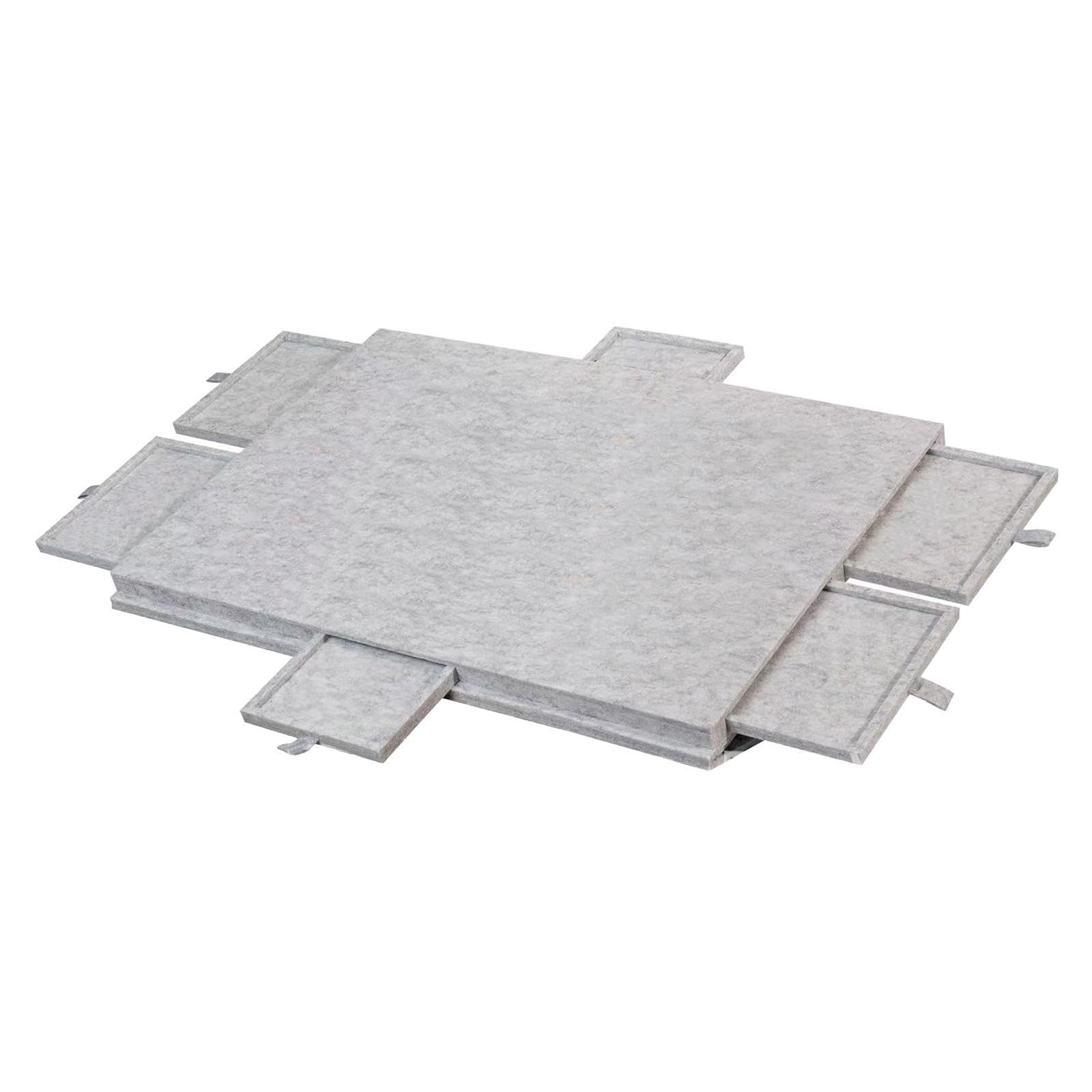 Mesa Rompecabezas Tablero Plegable con Seis Cajones de Fieltro Antideslizante para Organización de Piezas Y Montaje Adecuado para Aficionados Y Regalo, Light Gray S